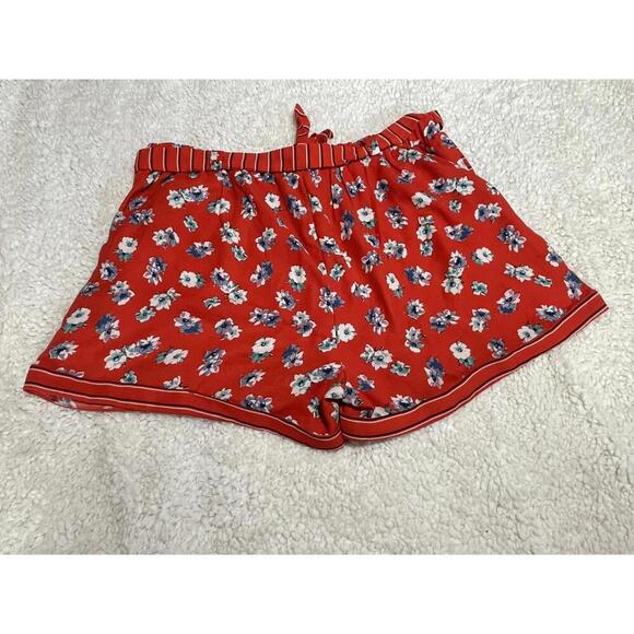 Floral Print Red Shorts with Tie Waist - XL - Picture 4 of 4